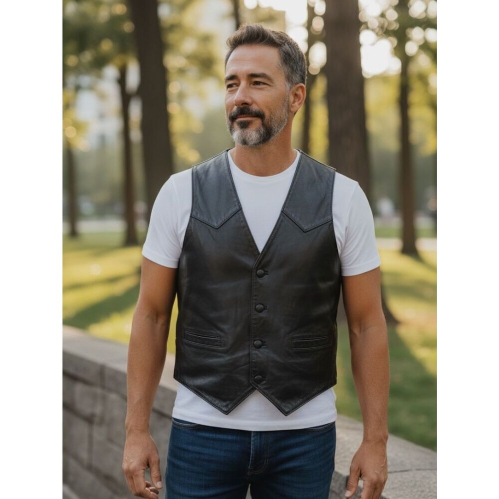 Tony Leather Vest Mens Size 38